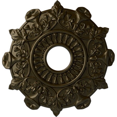 Ekena Millwork Preston Ceiling Medallion (Fits Canopies up to 4"), Hand-Painted Green Gold, 17 1/2"OD x 4"ID x 1"P CM17PRGGS